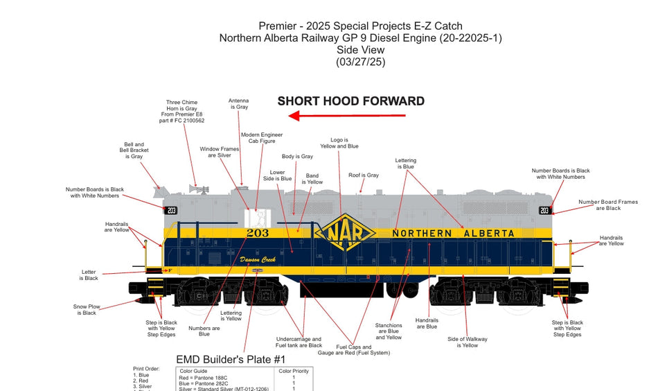 NORTHERN ALBERTA RAILWAY CAB # 206 MTH PREMIER GP-9  (CUSTOM RUN)