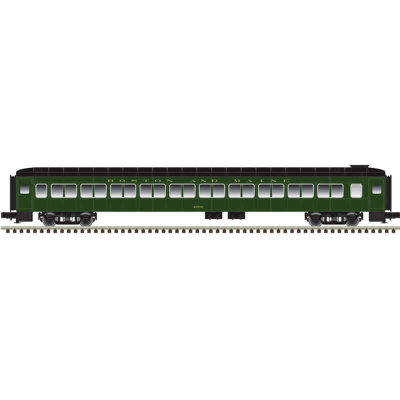 ATLAS TRAINMAN 80' PULLMAN BRADLEY PASSENGER CARS BOSTON AND MAINE CAR NUMBERS: 4600, 4606, 4610, 4614 (3 RAIL)