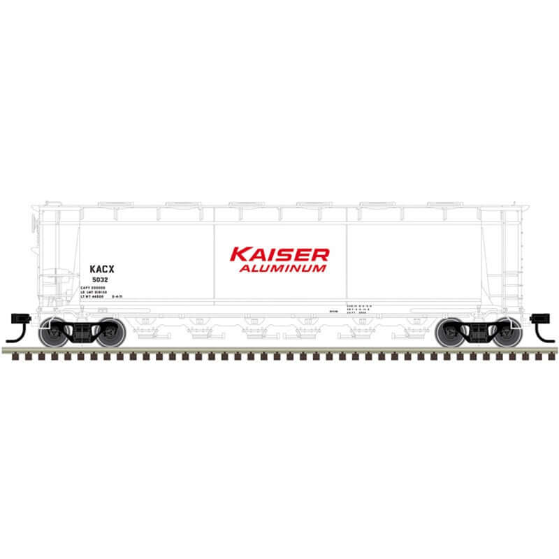 ATLAS MASTER 6  BAY CYLINDRICAL HOPPERS KAISER ALUMINUM CAR NUMBERS: 5032, 5036 (3 RAIL)